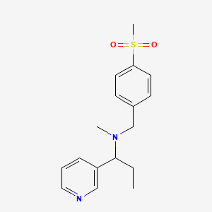 molecular formula C17H22N2O2S B3760668 N-methyl-N-[4-(methylsulfonyl)benzyl]-1-pyridin-3-ylpropan-1-amine 