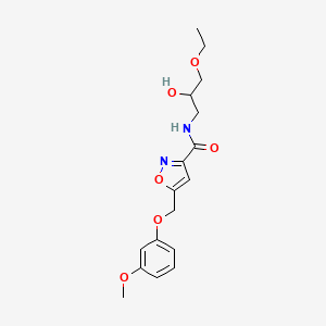 molecular formula C17H22N2O6 B3760700 N-(3-ethoxy-2-hydroxypropyl)-5-[(3-methoxyphenoxy)methyl]-3-isoxazolecarboxamide 