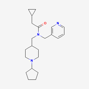 molecular formula C22H33N3O B3760724 N-[(1-cyclopentyl-4-piperidinyl)methyl]-2-cyclopropyl-N-(3-pyridinylmethyl)acetamide 
