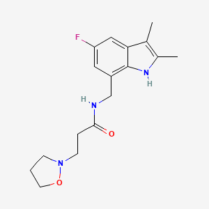 molecular formula C17H22FN3O2 B3760732 N-[(5-fluoro-2,3-dimethyl-1H-indol-7-yl)methyl]-3-(2-isoxazolidinyl)propanamide 