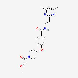 molecular formula C23H30N4O4 B3760763 N-[2-(4,6-dimethyl-2-pyrimidinyl)ethyl]-4-{[1-(methoxyacetyl)-4-piperidinyl]oxy}benzamide 