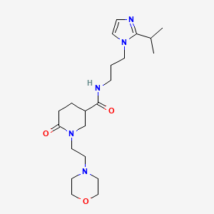 molecular formula C21H35N5O3 B3760774 N-[3-(2-isopropyl-1H-imidazol-1-yl)propyl]-1-[2-(4-morpholinyl)ethyl]-6-oxo-3-piperidinecarboxamide 