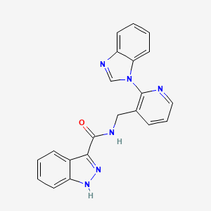 molecular formula C21H16N6O B3760791 N-[[2-(benzimidazol-1-yl)pyridin-3-yl]methyl]-1H-indazole-3-carboxamide 