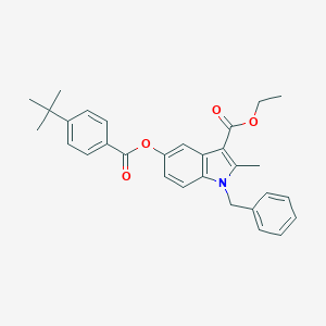 molecular formula C30H31NO4 B376081 ETHYL 1-BENZYL-5-(4-TERT-BUTYLBENZOYLOXY)-2-METHYL-1H-INDOLE-3-CARBOXYLATE 
