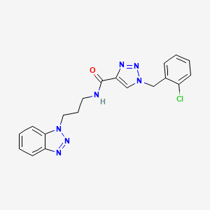 molecular formula C19H18ClN7O B3760820 N-[3-(1H-1,2,3-benzotriazol-1-yl)propyl]-1-(2-chlorobenzyl)-1H-1,2,3-triazole-4-carboxamide 