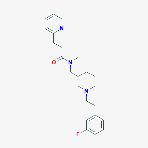 molecular formula C24H32FN3O B3760827 N-ethyl-N-({1-[2-(3-fluorophenyl)ethyl]-3-piperidinyl}methyl)-3-(2-pyridinyl)propanamide 