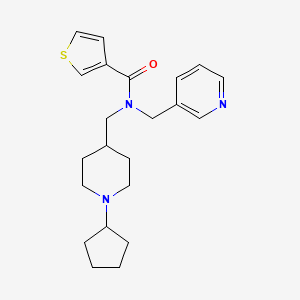molecular formula C22H29N3OS B3760863 N-[(1-cyclopentyl-4-piperidinyl)methyl]-N-(3-pyridinylmethyl)-3-thiophenecarboxamide 
