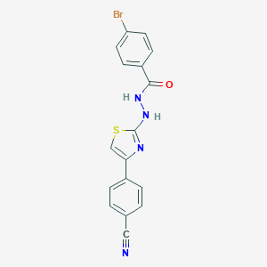 molecular formula C17H11BrN4OS B376091 4-bromo-N'-[4-(4-cyanophenyl)-1,3-thiazol-2-yl]benzohydrazide 