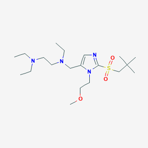 molecular formula C20H40N4O3S B3760912 N-{[2-[(2,2-dimethylpropyl)sulfonyl]-1-(2-methoxyethyl)-1H-imidazol-5-yl]methyl}-N,N',N'-triethyl-1,2-ethanediamine 