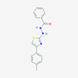 molecular formula C17H15N3OS B376092 N'-[4-(4-methylphenyl)-1,3-thiazol-2-yl]benzohydrazide 