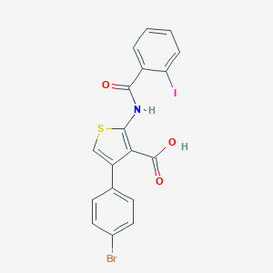 molecular formula C18H11BrINO3S B376099 4-(4-Bromophenyl)-2-[(2-iodobenzoyl)amino]-3-thiophenecarboxylic acid CAS No. 312528-81-7