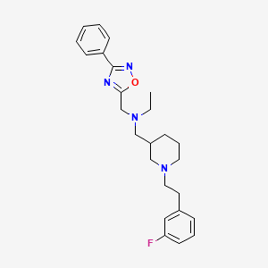 molecular formula C25H31FN4O B3761013 N-({1-[2-(3-fluorophenyl)ethyl]-3-piperidinyl}methyl)-N-[(3-phenyl-1,2,4-oxadiazol-5-yl)methyl]ethanamine 