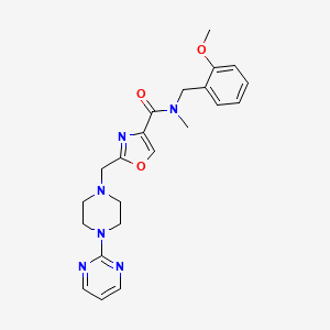 molecular formula C22H26N6O3 B3761029 N-(2-methoxybenzyl)-N-methyl-2-{[4-(2-pyrimidinyl)-1-piperazinyl]methyl}-1,3-oxazole-4-carboxamide 