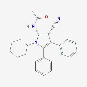 molecular formula C25H25N3O B376106 N-(3-cyano-1-cyclohexyl-4,5-diphenylpyrrol-2-yl)acetamide CAS No. 325822-13-7