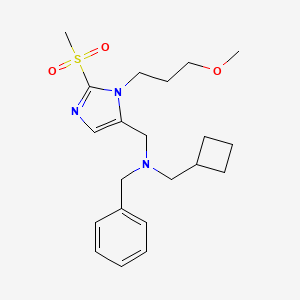 molecular formula C21H31N3O3S B3761082 N-benzyl-1-cyclobutyl-N-{[1-(3-methoxypropyl)-2-(methylsulfonyl)-1H-imidazol-5-yl]methyl}methanamine 