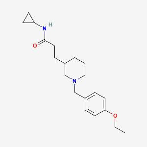 molecular formula C20H30N2O2 B3761112 N-cyclopropyl-3-[1-[(4-ethoxyphenyl)methyl]piperidin-3-yl]propanamide 