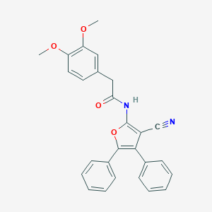 molecular formula C27H22N2O4 B376115 N-(3-cyano-4,5-diphenylfuran-2-yl)-2-(3,4-dimethoxyphenyl)acetamide 