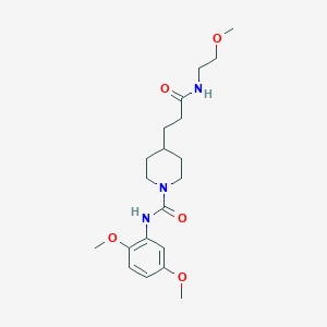 molecular formula C20H31N3O5 B3761197 N-(2,5-dimethoxyphenyl)-4-{3-[(2-methoxyethyl)amino]-3-oxopropyl}-1-piperidinecarboxamide 