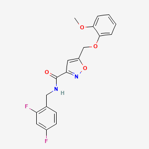 molecular formula C19H16F2N2O4 B3761216 N-(2,4-difluorobenzyl)-5-[(2-methoxyphenoxy)methyl]-3-isoxazolecarboxamide 