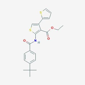 molecular formula C22H23NO3S2 B376122 Ethyl 2-[(4-tert-butylbenzoyl)amino]-4-thiophen-2-ylthiophene-3-carboxylate CAS No. 372506-77-9
