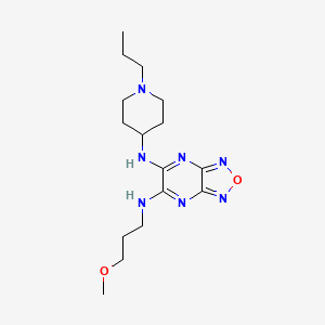 molecular formula C16H27N7O2 B3761254 N-(3-methoxypropyl)-N'-(1-propyl-4-piperidinyl)[1,2,5]oxadiazolo[3,4-b]pyrazine-5,6-diamine 