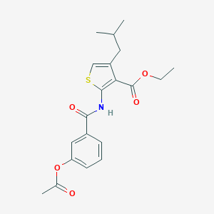 molecular formula C20H23NO5S B376127 Ethyl 2-{[3-(acetyloxy)benzoyl]amino}-4-isobutylthiophene-3-carboxylate CAS No. 380643-82-3