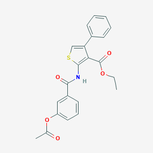 molecular formula C22H19NO5S B376129 Ethyl methylthiophene-3-carboxylic acid 