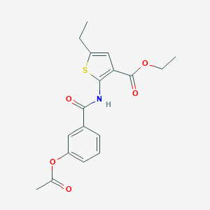molecular formula C18H19NO5S B376130 Ethyl 2-[(3-acetyloxybenzoyl)amino]-5-ethylthiophene-3-carboxylate CAS No. 380643-81-2