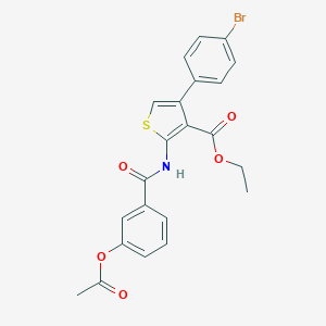 molecular formula C22H18BrNO5S B376133 Ethyl 2-[(3-acetyloxybenzoyl)amino]-4-(4-bromophenyl)thiophene-3-carboxylate CAS No. 380643-84-5