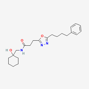 molecular formula C22H31N3O3 B3761367 N-[(1-hydroxycyclohexyl)methyl]-3-[5-(4-phenylbutyl)-1,3,4-oxadiazol-2-yl]propanamide 