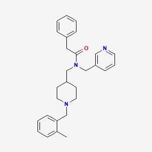 molecular formula C28H33N3O B3761377 N-{[1-(2-methylbenzyl)-4-piperidinyl]methyl}-2-phenyl-N-(3-pyridinylmethyl)acetamide 