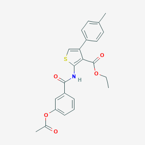 molecular formula C23H21NO5S B376138 Ethyl 2-[(3-acetyloxybenzoyl)amino]-4-(4-methylphenyl)thiophene-3-carboxylate CAS No. 461431-68-5