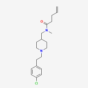molecular formula C20H29ClN2O B3761414 N-({1-[2-(4-chlorophenyl)ethyl]-4-piperidinyl}methyl)-N-methyl-4-pentenamide 