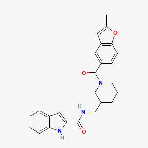 molecular formula C25H25N3O3 B3761435 N-({1-[(2-methyl-1-benzofuran-5-yl)carbonyl]-3-piperidinyl}methyl)-1H-indole-2-carboxamide 