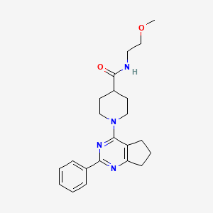 molecular formula C22H28N4O2 B3761477 N-(2-methoxyethyl)-1-(2-phenyl-6,7-dihydro-5H-cyclopenta[d]pyrimidin-4-yl)-4-piperidinecarboxamide 
