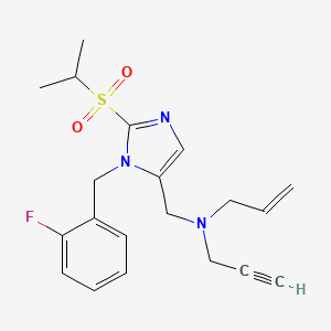 molecular formula C20H24FN3O2S B3761501 N-{[1-(2-fluorobenzyl)-2-(isopropylsulfonyl)-1H-imidazol-5-yl]methyl}-N-2-propyn-1-yl-2-propen-1-amine 