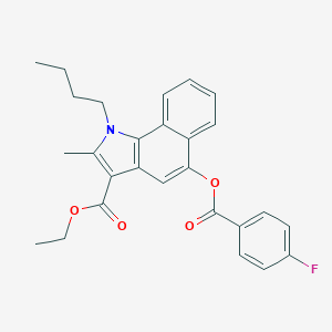 molecular formula C27H26FNO4 B376153 Ethyl 1-butyl-5-(4-fluorobenzoyl)oxy-2-methylbenzo[g]indole-3-carboxylate CAS No. 342379-20-8