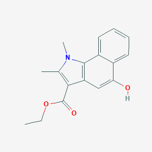 molecular formula C17H17NO3 B376154 ethyl 5-hydroxy-1,2-dimethyl-1H-benzo[g]indole-3-carboxylate 