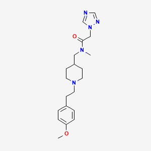 molecular formula C20H29N5O2 B3761556 N-({1-[2-(4-methoxyphenyl)ethyl]-4-piperidinyl}methyl)-N-methyl-2-(1H-1,2,4-triazol-1-yl)acetamide 