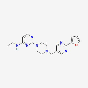 molecular formula C19H23N7O B3761572 N-ethyl-2-(4-{[2-(2-furyl)pyrimidin-5-yl]methyl}piperazin-1-yl)pyrimidin-4-amine 
