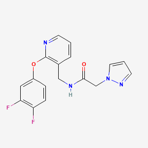 molecular formula C17H14F2N4O2 B3761593 N-{[2-(3,4-difluorophenoxy)-3-pyridinyl]methyl}-2-(1H-pyrazol-1-yl)acetamide 