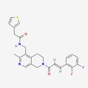 molecular formula C25H23F2N3O2S B3761602 N-({7-[(2E)-3-(2,3-difluorophenyl)-2-propenoyl]-3-methyl-5,6,7,8-tetrahydro-2,7-naphthyridin-4-yl}methyl)-2-(3-thienyl)acetamide 