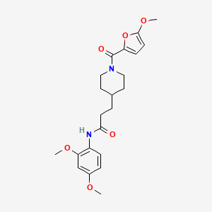 molecular formula C22H28N2O6 B3761657 N-(2,4-dimethoxyphenyl)-3-[1-(5-methoxy-2-furoyl)-4-piperidinyl]propanamide 