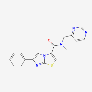 molecular formula C18H15N5OS B3761660 N-methyl-6-phenyl-N-(4-pyrimidinylmethyl)imidazo[2,1-b][1,3]thiazole-3-carboxamide 