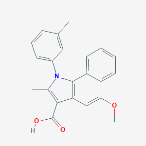molecular formula C22H19NO3 B376167 5-methoxy-2-methyl-1-(3-methylphenyl)-1H-benzo[g]indole-3-carboxylic acid CAS No. 312945-84-9
