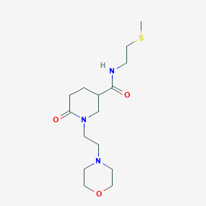 molecular formula C15H27N3O3S B3761674 N-[2-(methylthio)ethyl]-1-[2-(4-morpholinyl)ethyl]-6-oxo-3-piperidinecarboxamide 