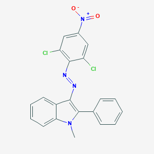molecular formula C21H14Cl2N4O2 B037617 3-(2,6-Dichloro-4-nitrophenylazo)-1-methyl-2-phenylindole CAS No. 117584-16-4