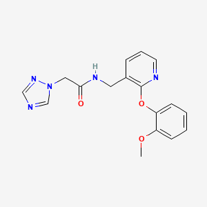 molecular formula C17H17N5O3 B3761751 N-{[2-(2-methoxyphenoxy)-3-pyridinyl]methyl}-2-(1H-1,2,4-triazol-1-yl)acetamide 