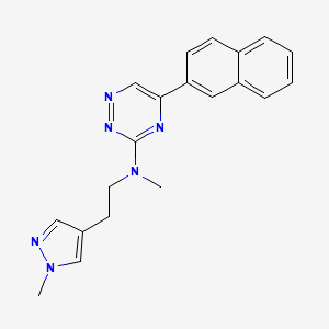 molecular formula C20H20N6 B3761805 N-methyl-N-[2-(1-methylpyrazol-4-yl)ethyl]-5-naphthalen-2-yl-1,2,4-triazin-3-amine 