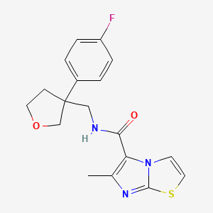 molecular formula C18H18FN3O2S B3761858 N-{[3-(4-fluorophenyl)tetrahydrofuran-3-yl]methyl}-6-methylimidazo[2,1-b][1,3]thiazole-5-carboxamide 